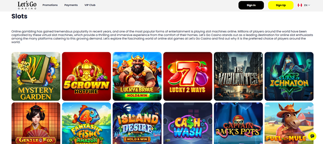 slots game selection